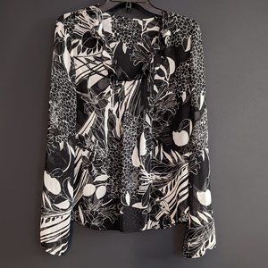 Elie Tahari - Sheer B/W Blouse - S